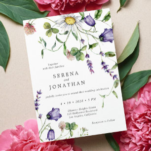 Convite Casamento Colorido Vibrante Primavera Floral Por A