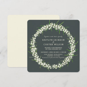 Convite Casamento com a arte da flor da Acacia light wattl