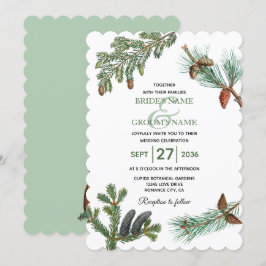 Convite Casamento com a Floresta de Pinheiros Russos