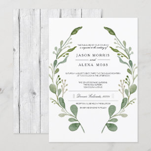Convite Casamento com a Greenery Farmhouse  Casamento Eleg