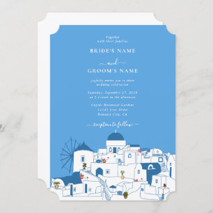Convite Casamento com a ilha grega de destino Santorini