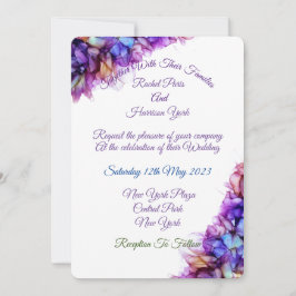 Convite Casamento com Abstrato de Casca de Álcool com Peri