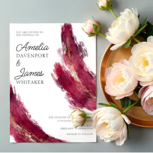 Convite Casamento com Abstrato de Tones de Jewel Modernos