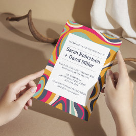 Convite Casamento com Abstrato de Vibrante