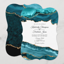 Casamento com Ágata Azul e Dourado