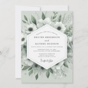 Convite Casamento com Anêmona Sussurrante de Salvia