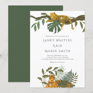 Convite Casamento com Animais da Selva Safari