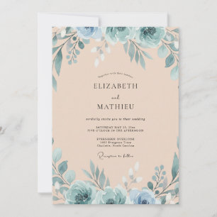 Convite Casamento com Aquarela Água Champanhe