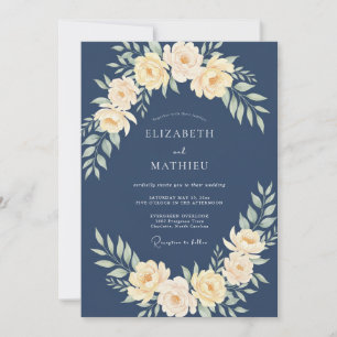 Convite Casamento com Aquarela Amarela em Slate