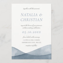 Casamento com Aquarela Azul Mergulhada