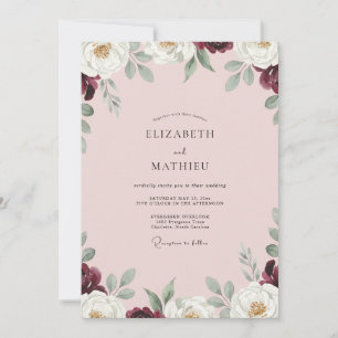 Convite Casamento com Aquarela Bege e Marrom