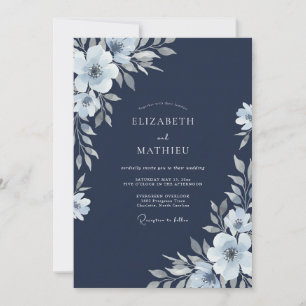 Convite Casamento com Aquarela Botânica em Prata da Marinh