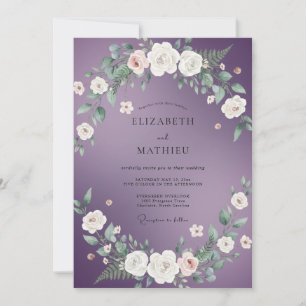 Convite Casamento com Aquarela Branca e Ámbar