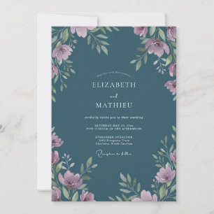Convite Casamento com Aquarela de Ámora em Ardósia