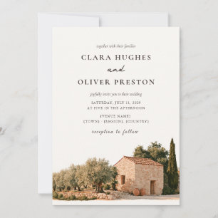 Convite Casamento com Aquarela de Cipreste no Olivais da T