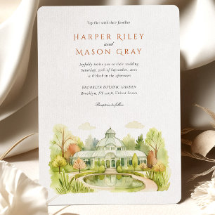Convite Casamento com Aquarela do Jardim Botânico do Brook