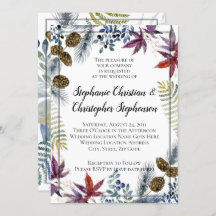 Casamento com Aquarela Floral de Maple Japonês