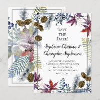 Casamento com Aquarela Floral de Maple Japonês
