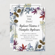 Casamento com Aquarela Floral de Maple Japonês