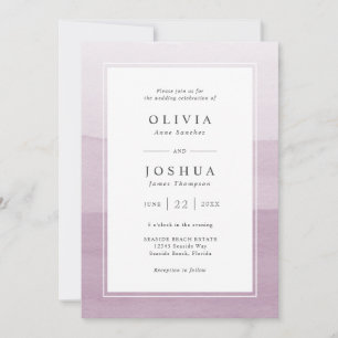 Convite Casamento com Aquarela Moderna Roxa