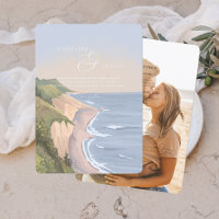Casamento com aquarela na costa da Califórnia