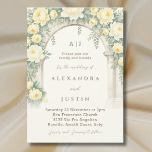 Convite Casamento com Arca Floral de Rosas de Península Am