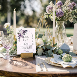 Convite Casamento com Arco de Lavanda e Roxo