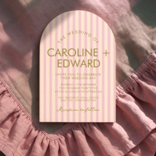 Convite Casamento com Arco de Pastel em tiras