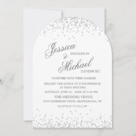 Convite Casamento com Arco Elegante de Script de Lata Bran