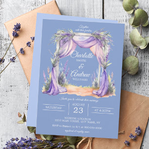 Convite Casamento com Arco Floral de Lavanda Delicada