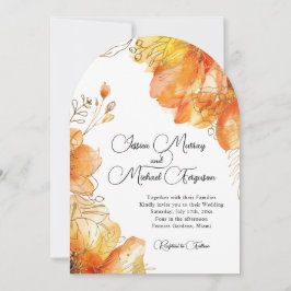 Convite Casamento com Arco Floral de Watercolor Verona Sun