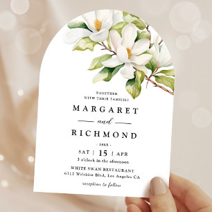 Convite Casamento com Arco Floral Elegante da Magnolia Bra
