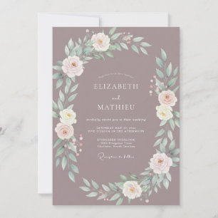 Convite Casamento com Arco Floral Roxo