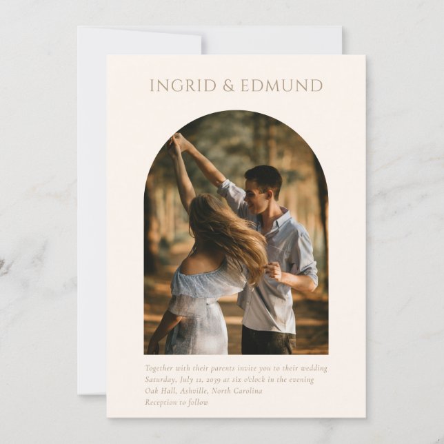 Convite Casamento com Arco Minimalista Moderno (Frente)