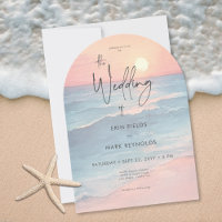 Casamento com Arco na Praia com Pôr do Sol em Aqua