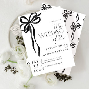 Convite Casamento com Arco Preto Caprichoso em Aquarela
