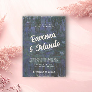 Convite Casamento com Arte Fina de Monet Inspirado no Roma