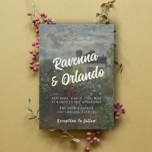 Convite Casamento com Arte Fina de Monet Inspirado no Roma