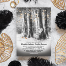 Casamento com Árvore de Inverno Rústica e Luzes de