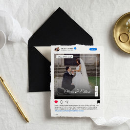 Convite Casamento com as Mídias Sociais Engraçadas Moderna