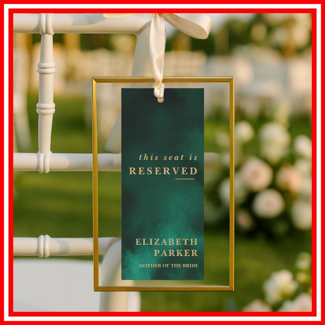 Convite Casamento com Assentos Reservados Esmeralda Verde  (Criador carregado)