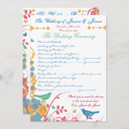 Convite Casamento com aves de flor selvagem azul