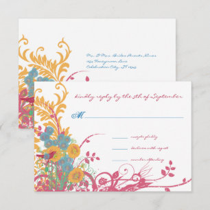 Convite Casamento com aves selvagens da flor selvagem de A