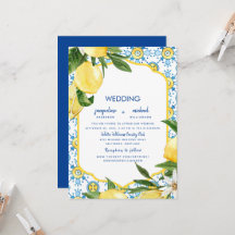 Casamento com Azul e Limões do Mediterrâneo Modern