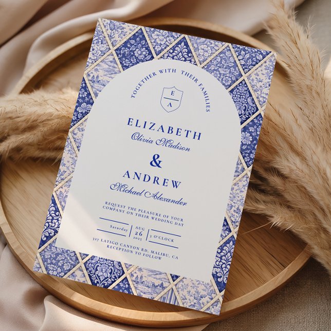 Convite Casamento com Azulejo Delft Europeu (Criador carregado)