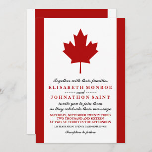Convite Casamento com Bandeira Canadense