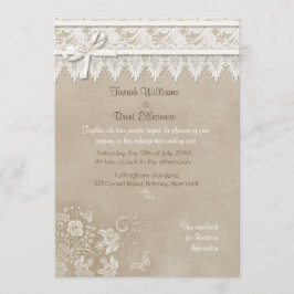Convite Casamento com borboleta Floral Lace