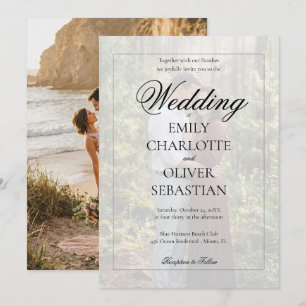 Convite Casamento com Borda de Sobreposição de Foto Comple
