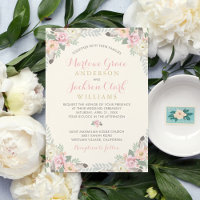 Casamento com Bordas Florais de Marfim Corado