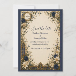Convite Casamento com Brasão Monograma Gótico Real Medieva